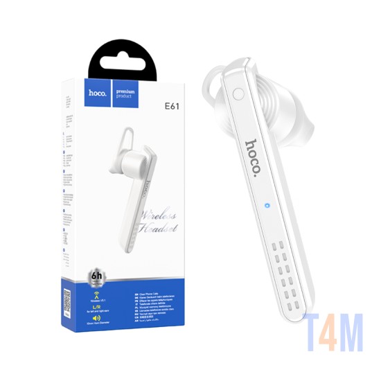 Auscultadores True Sem Fio Hoco E61 Gorgeous Business Bluetooth Branco